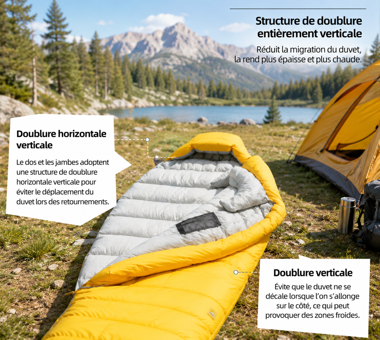 Sac de Couchage - Haute Performance Ultra-Léger Momie en Duvet pour Randonnée et Trekking - VaelDorm