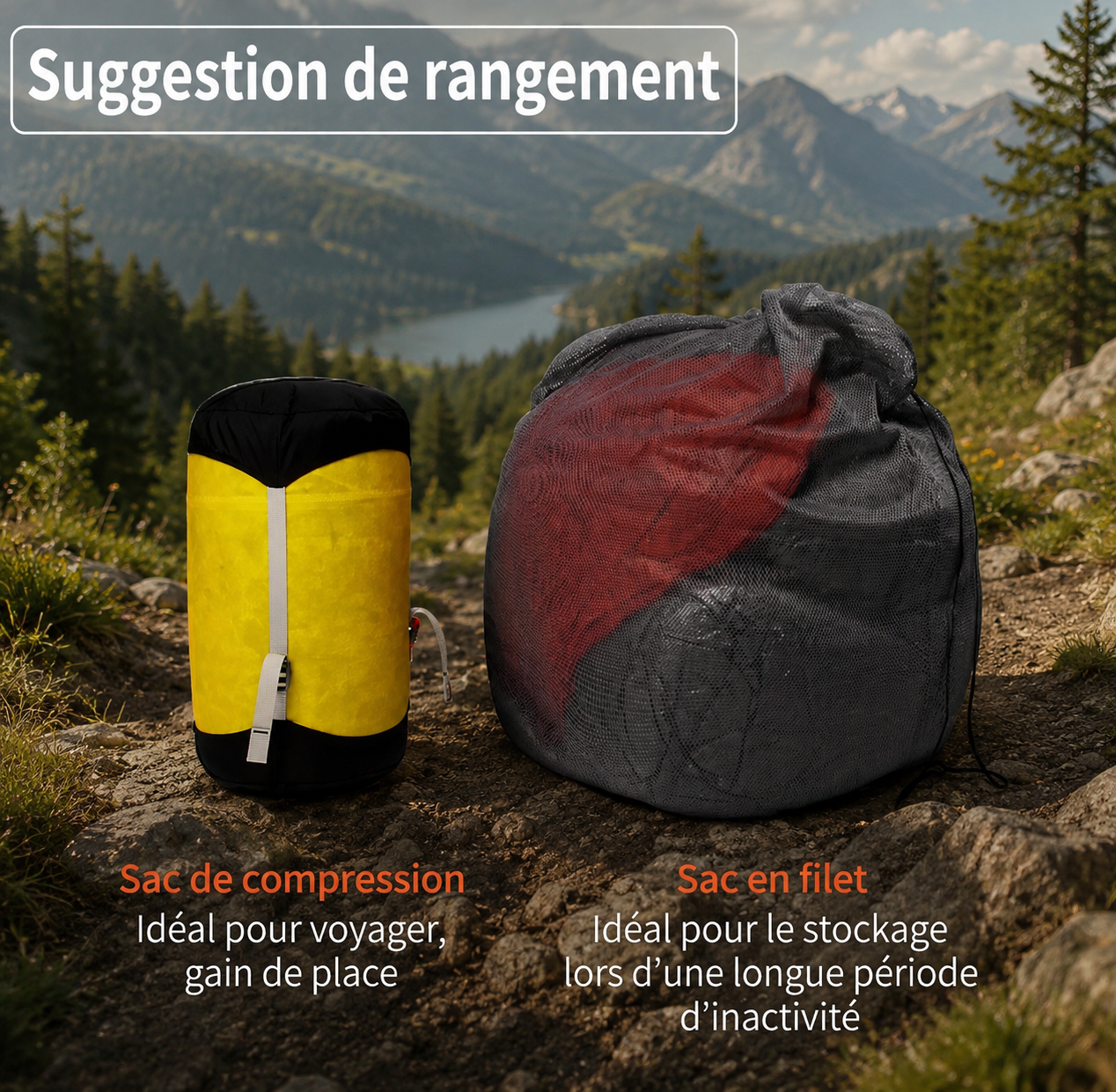 Sac De Couchage - Duvet Ultra-Léger Nylon pour Camping et Randonnée - VaelDorm