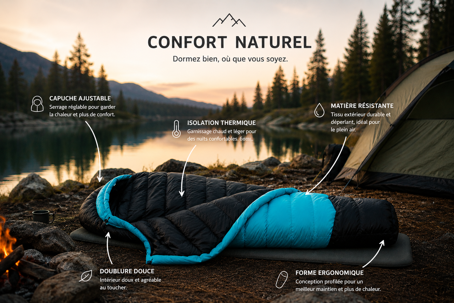 Sac De Couchage - Hiver Haute Performance En Duvet d’Oie - VaelDorm