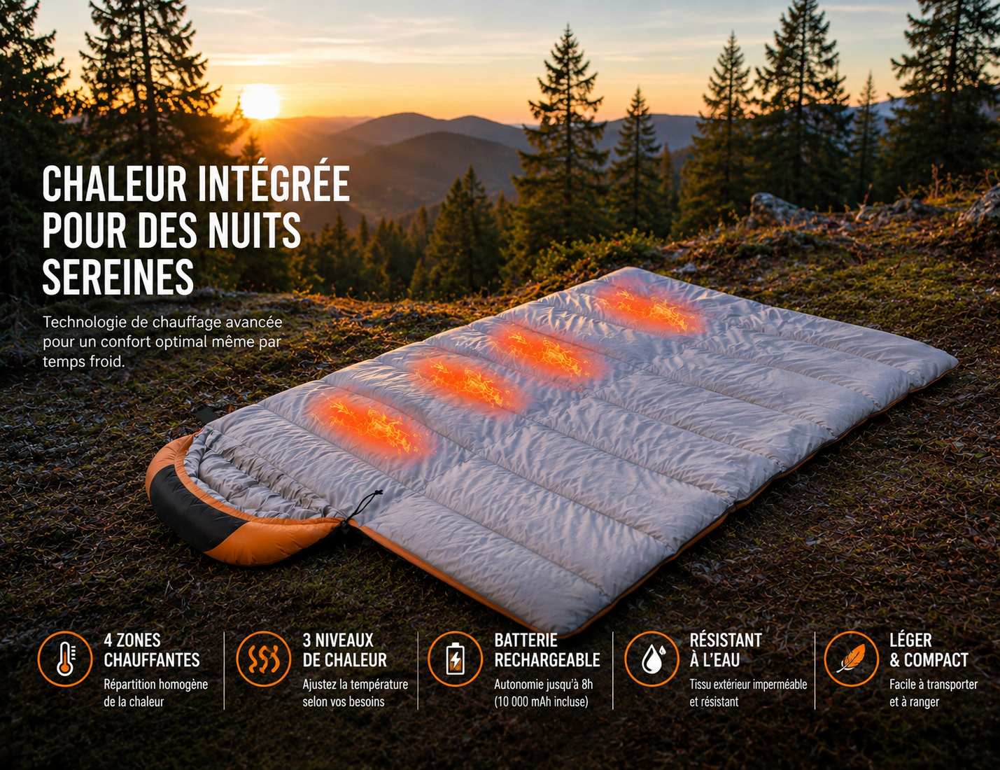 Sac de Couchage - Chauffant 4 Saisons en Duvet et Coton - VaelDorm