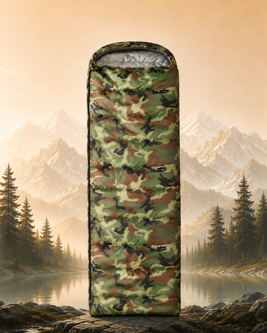 Sac De Couchage - Camouflage Vert Avec Capuche Pour Camping, Randonnée et Outdoor - VaelDorm