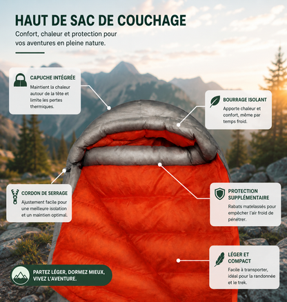 Sac De Couchage - Duvet Ultra-Léger Nylon pour Camping et Randonnée - VaelDorm