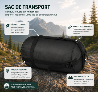 Sac De Couchage - Coton Épais 4 Niveaux d’Isolation Pour Camping Hiver - VaelDorm