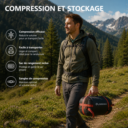 Sac De Couchage - Grand Format Large Et Confortable Pour Camping Et Voyage - VaelDorm
