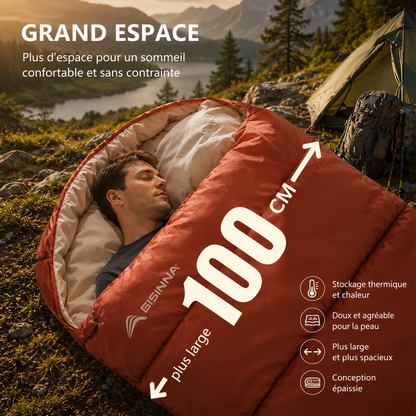 Sac De Couchage - Grand Format Large Et Confortable Pour Camping Et Voyage - VaelDorm