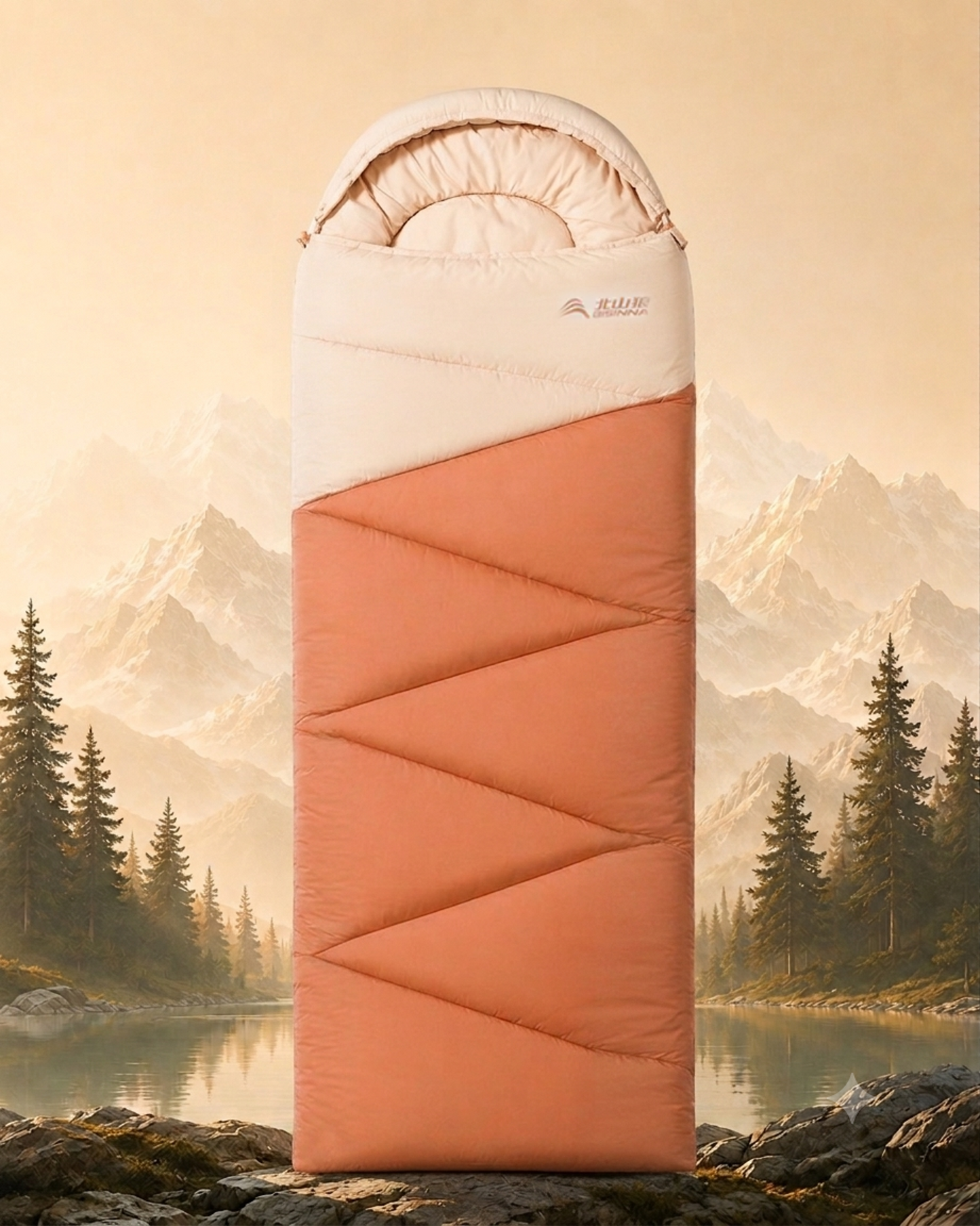 BISINNA Camping Sleeping Bag Ultralight 4 Season Warm Envelope Backpacking Cotton Sleeping Bag for Outdoor Traveling Hiking